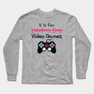 V is for Video Games Long Sleeve T-Shirt